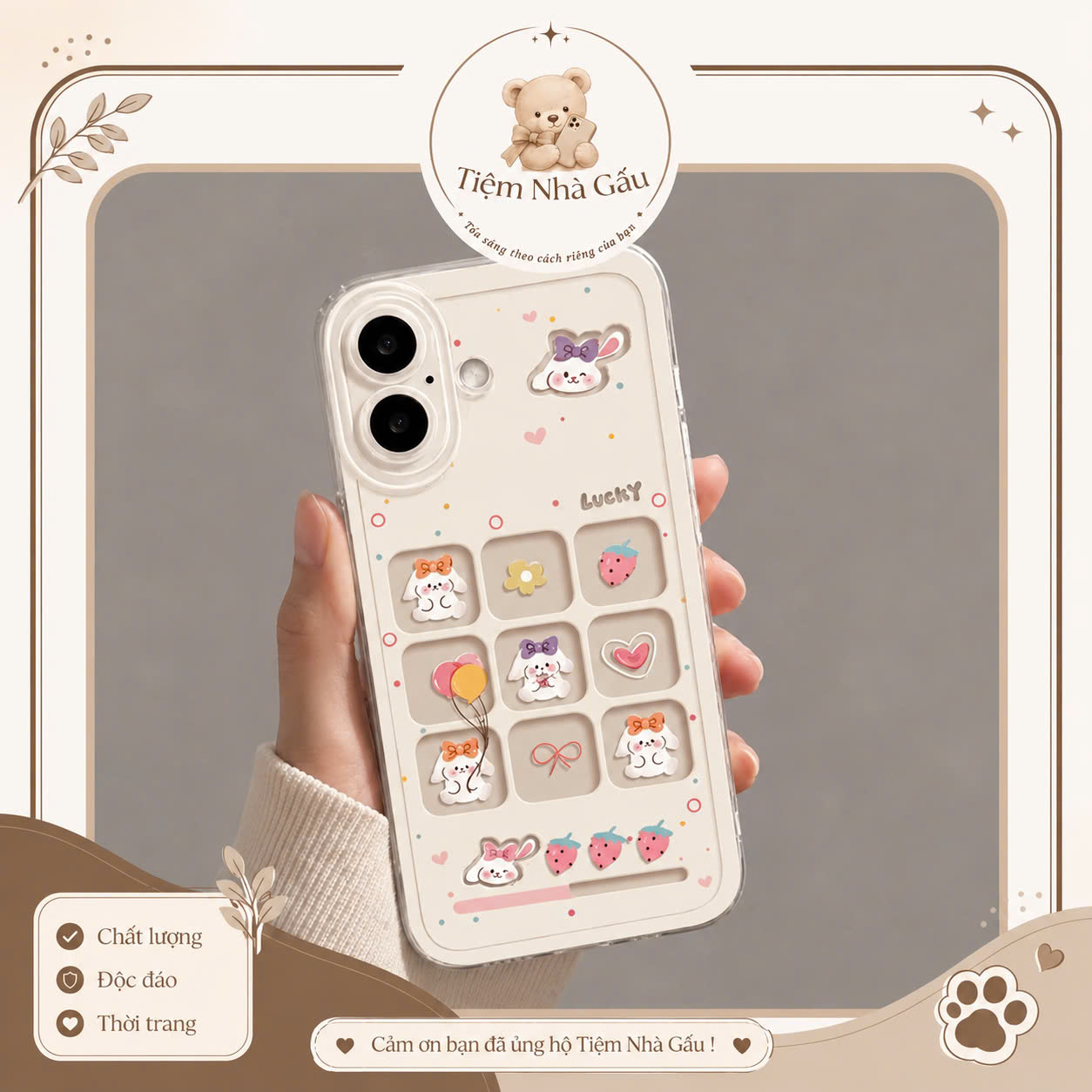 Ốp Lưng iPhone Kitty Trong Suốt Dễ Thương